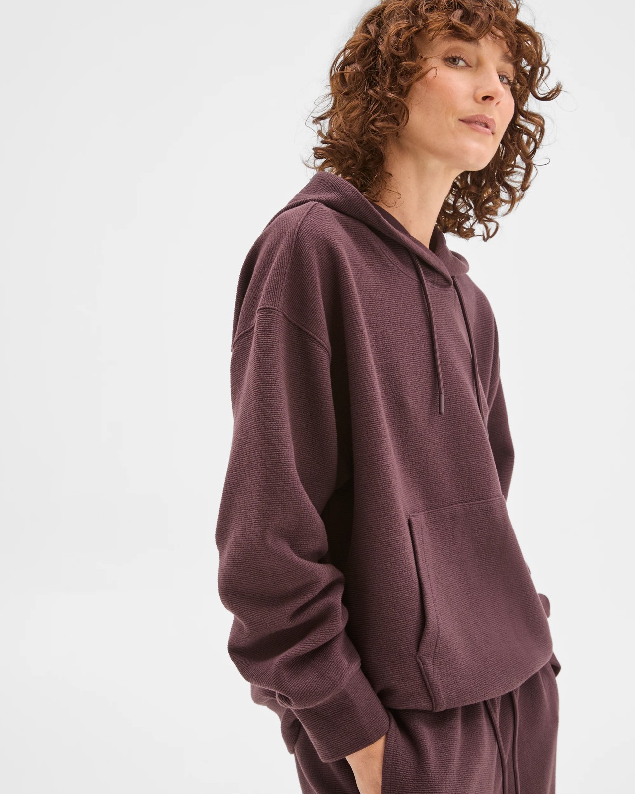 Active Australian Cotton Blend Crinkle Hoodie - Raisin 4 of 5