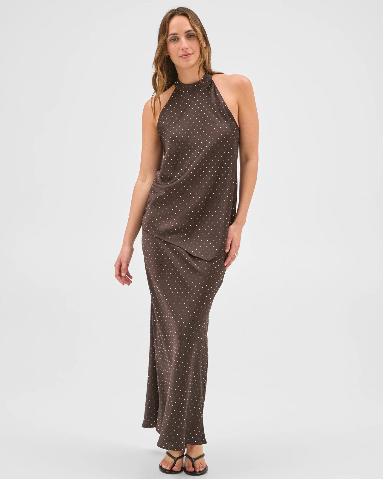 Preview Sleeveless Halter Neck Satin Top 2 of 6