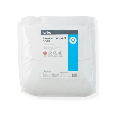 High Warmth Luxury High Loft Quilt, Queen Bed, White - Anko