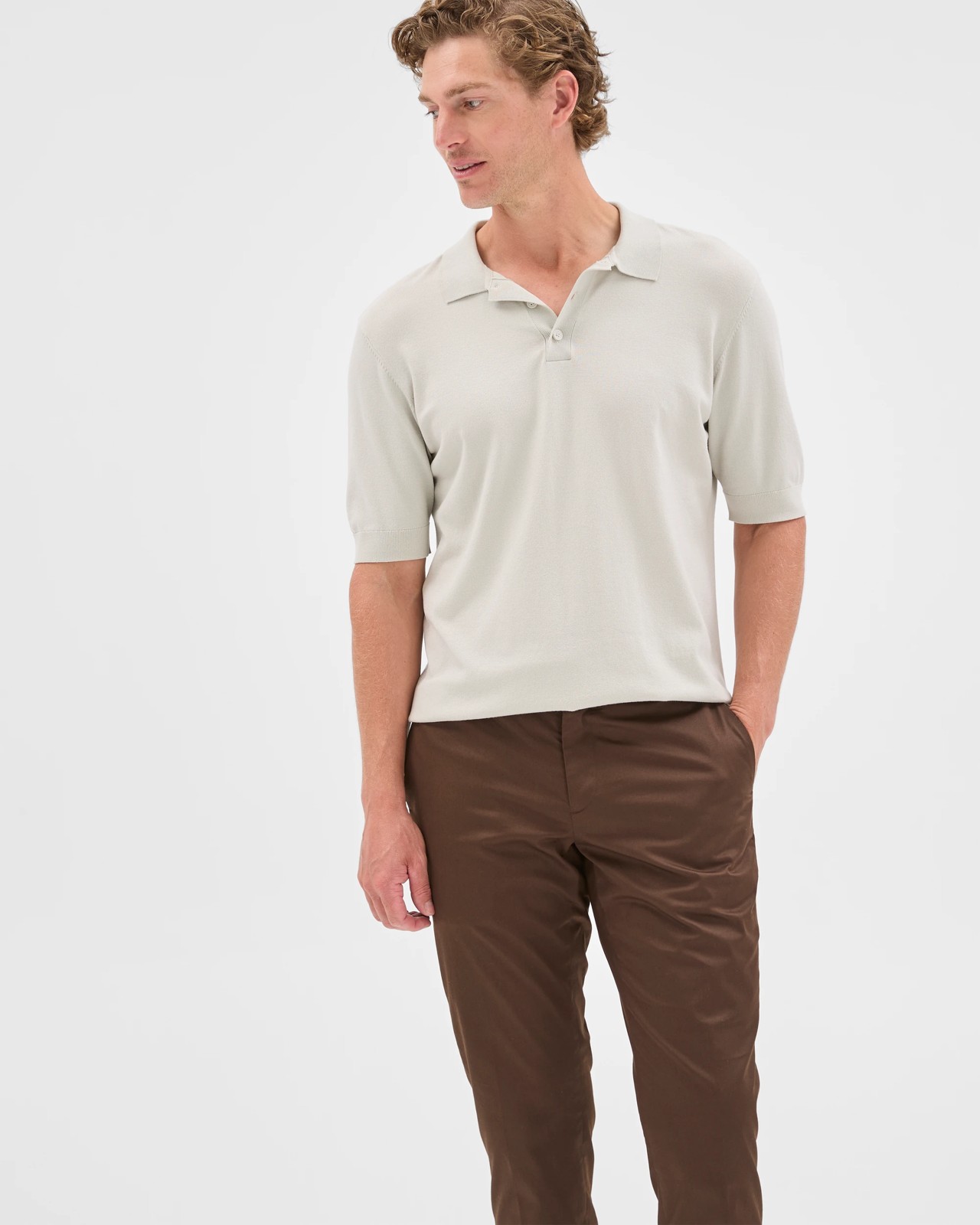 Preview Australian Cotton Tailored Slim Chino Pants - Dark Chocolate 5 of 5