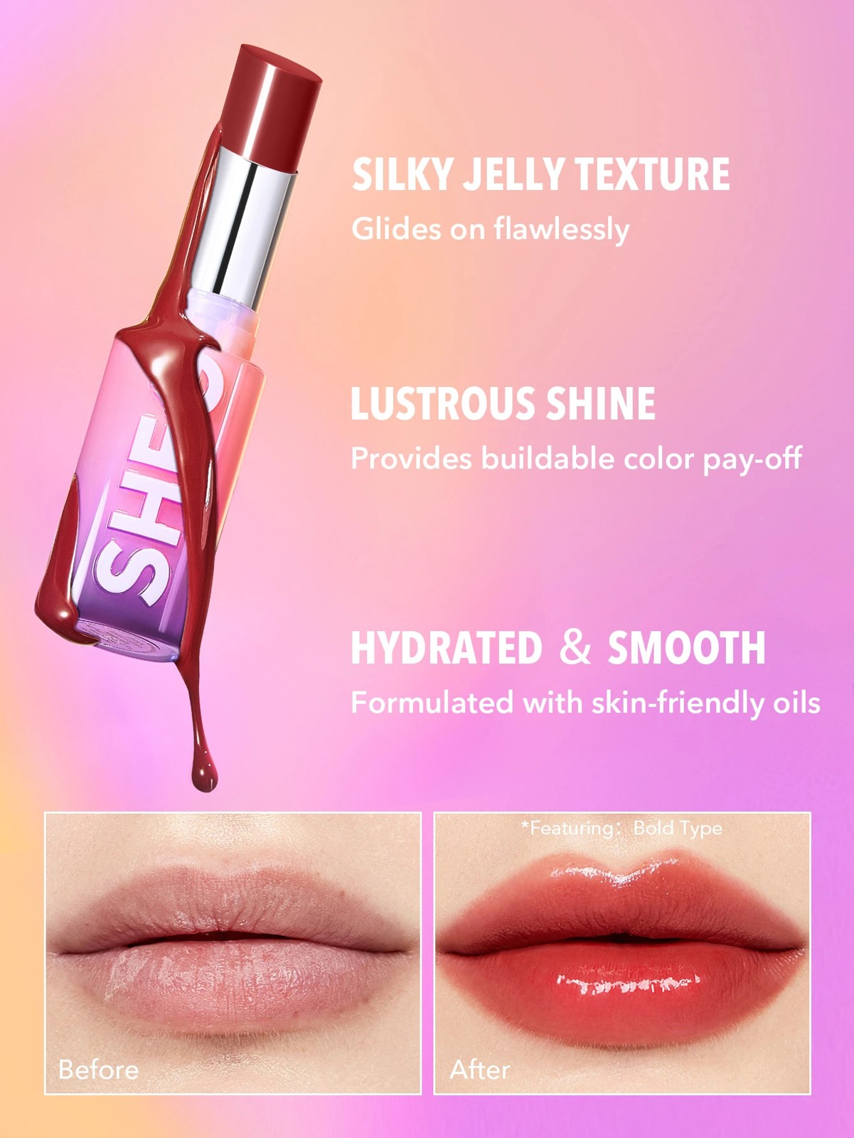 SHEGLAM Mirror Kiss High-Shine Lipstick - High Key 4 of 6