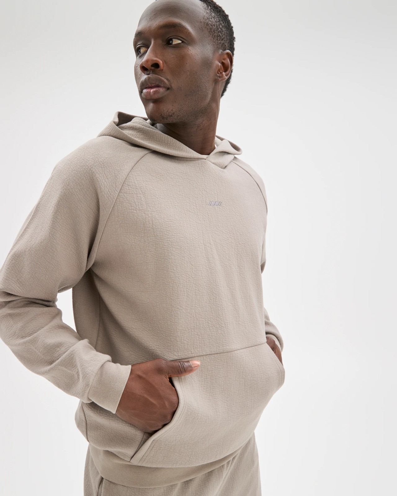 Active Crinkle Textured Hoodie - Fog 3 of 6