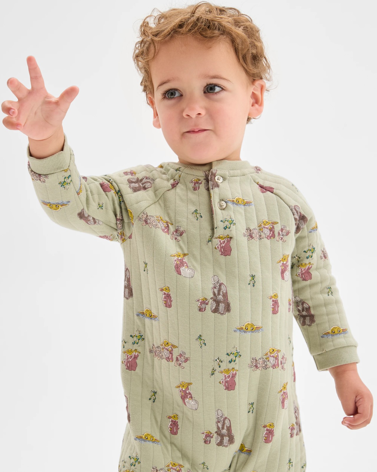 Disney Organic Cotton Baby Quilted Coverall - Star Wars Sage 2 of 4