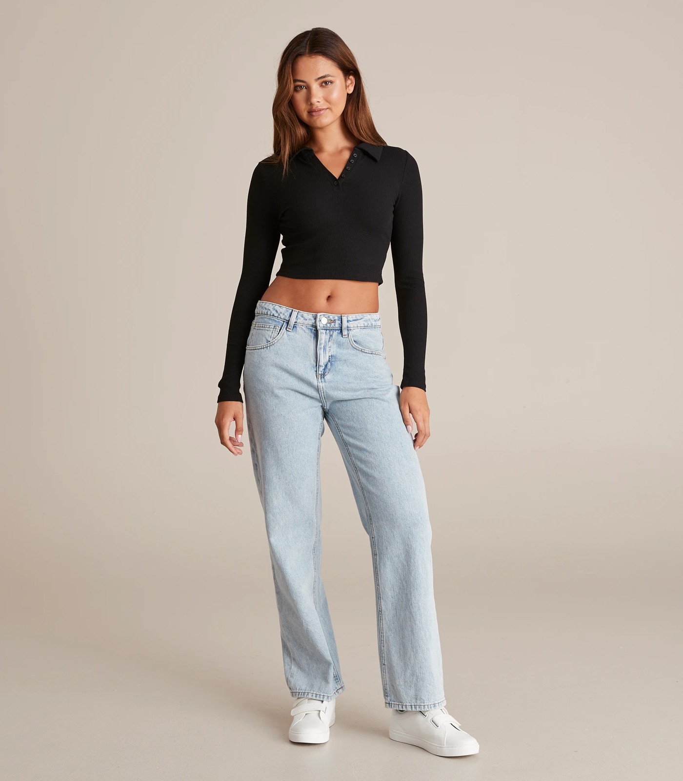 Lily Loves Rib Crop Polo Top 2 of 5