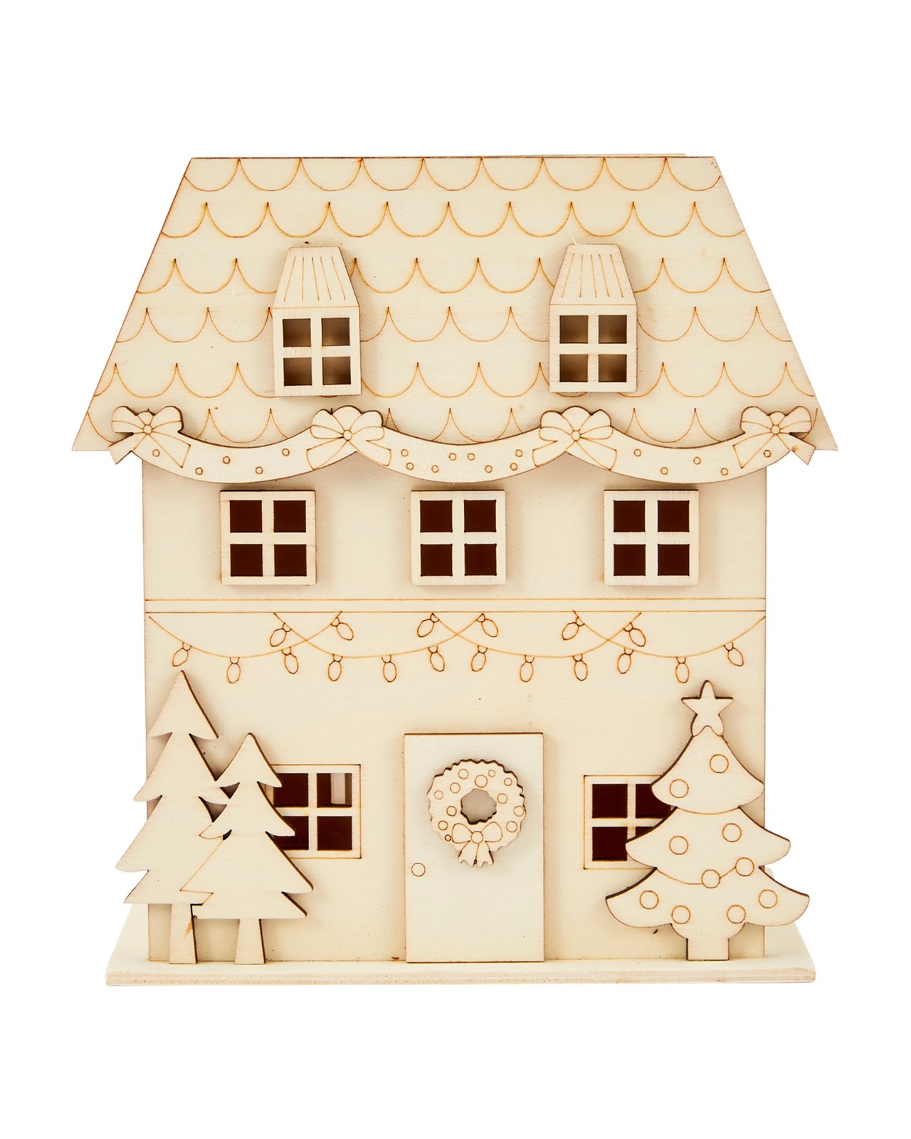 Anko Craft Wood Blank LED Christmas House 2 of 5