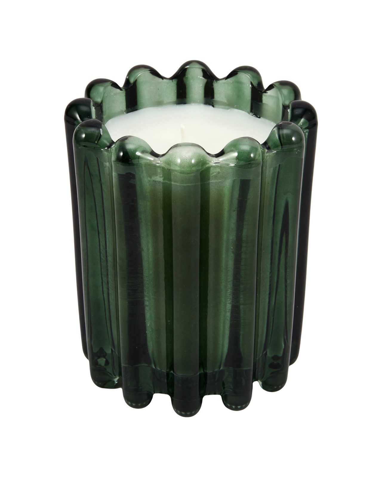 Anko Amber Woods Ribbed Glass Candle 2 of 5