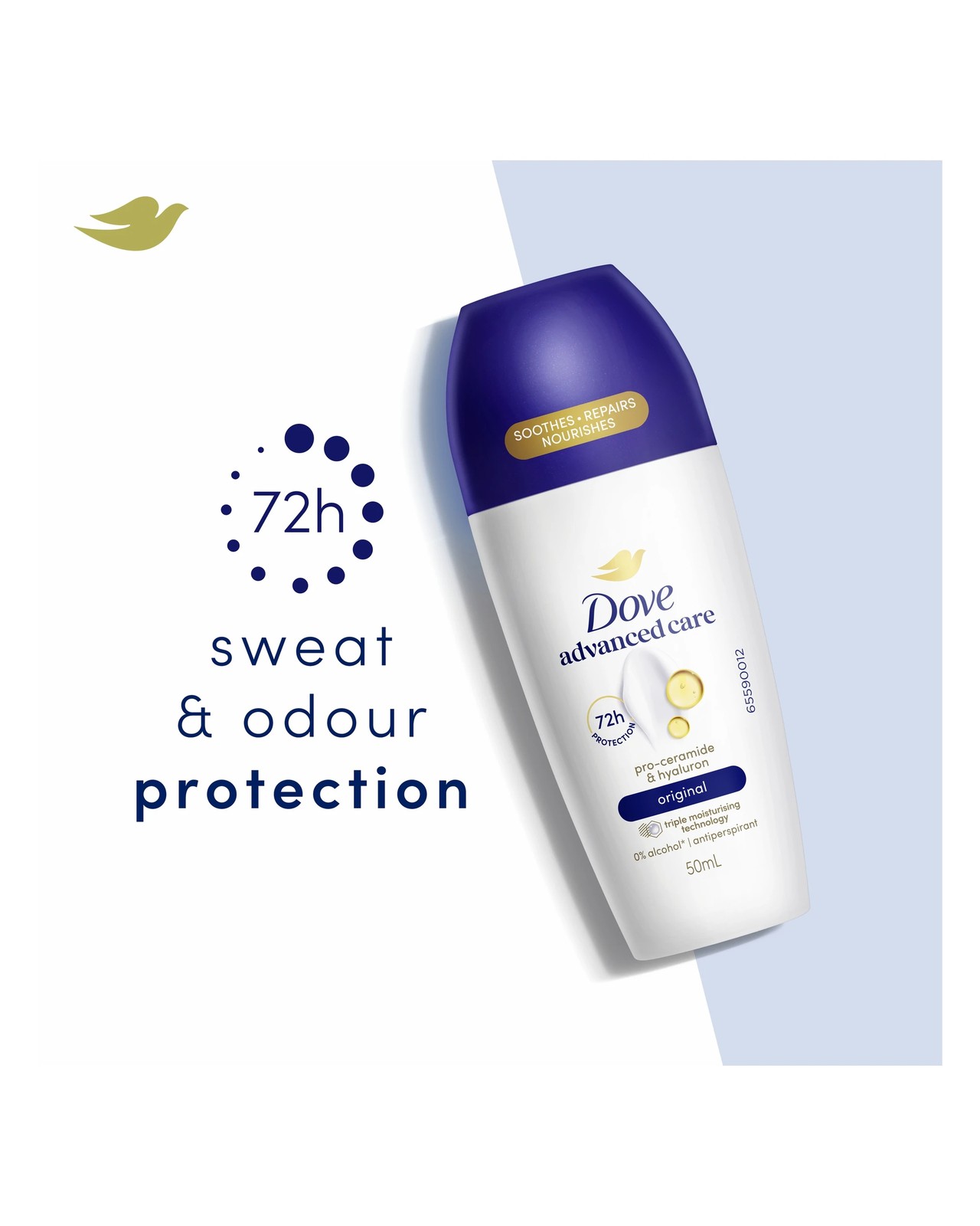 Dove Advanced Care Original Antiperspirant Deodorant Roll-On 50ml - Pro-Ceramide and Calendula 2 of 5