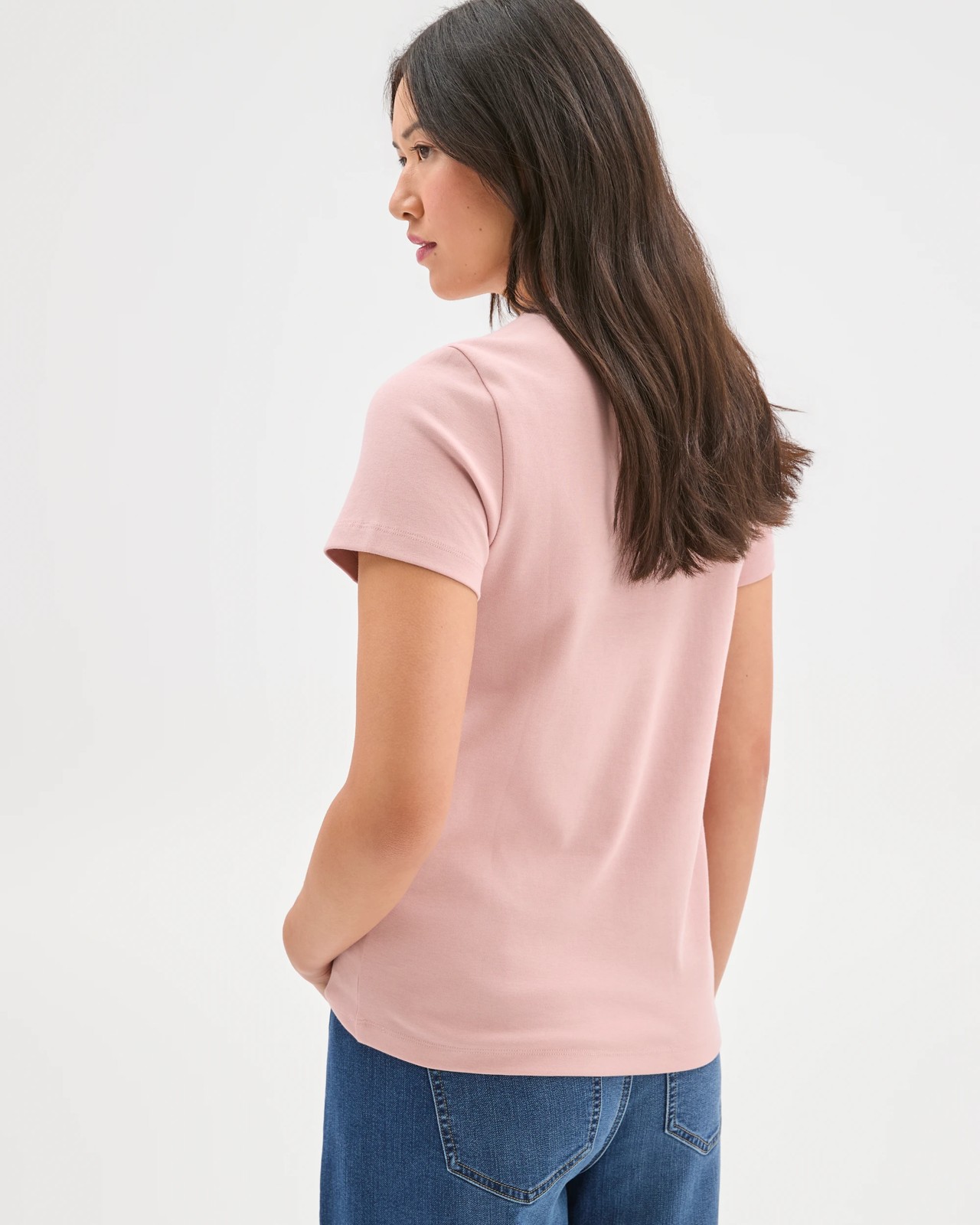 Australian Cotton Interlock Neat T-Shirt - Soft Blush 4 of 6