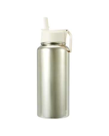 Anko 960ml Chrome Double Wall Insulated Cylinder Drink Bottle