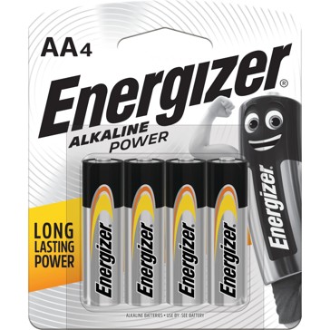 4 Pack Energizer Power AA Alkaline Batteries