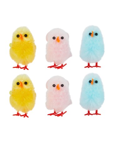Anko 6 Pack Multi-Coloured Chenille Chicks