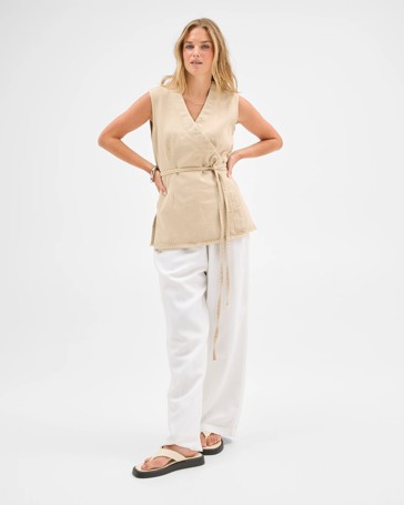 Lily Loves Tie Back Tunic Denim Top
