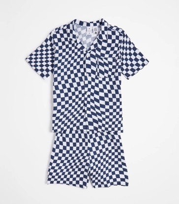 Boys Cotton Cheesecloth Pyjama Set - Checkered