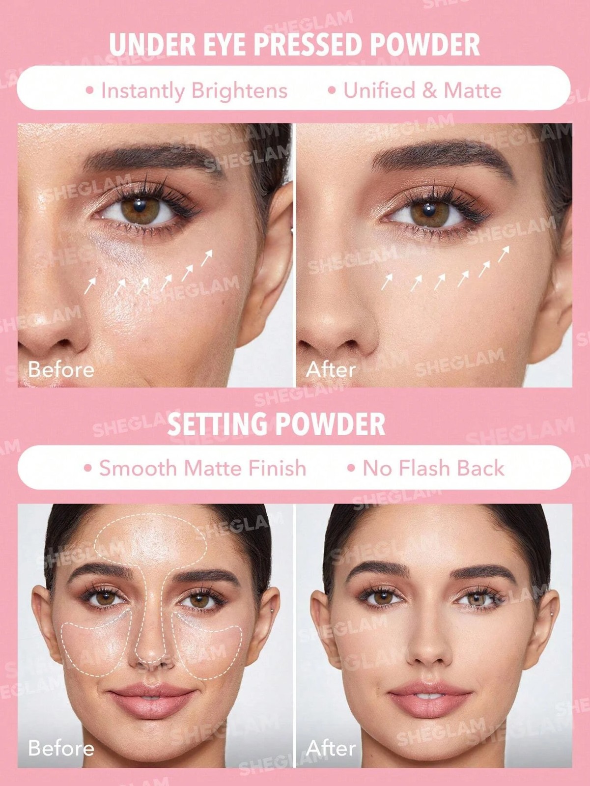 SHEGLAM Insta-Ready Face & Under Eye Setting Powder Duo - Bubblegum 4 of 6