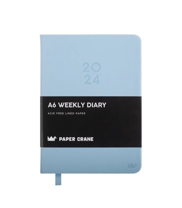 2024 A6 PU Weekly Diary Dove Blue - Paper Crane