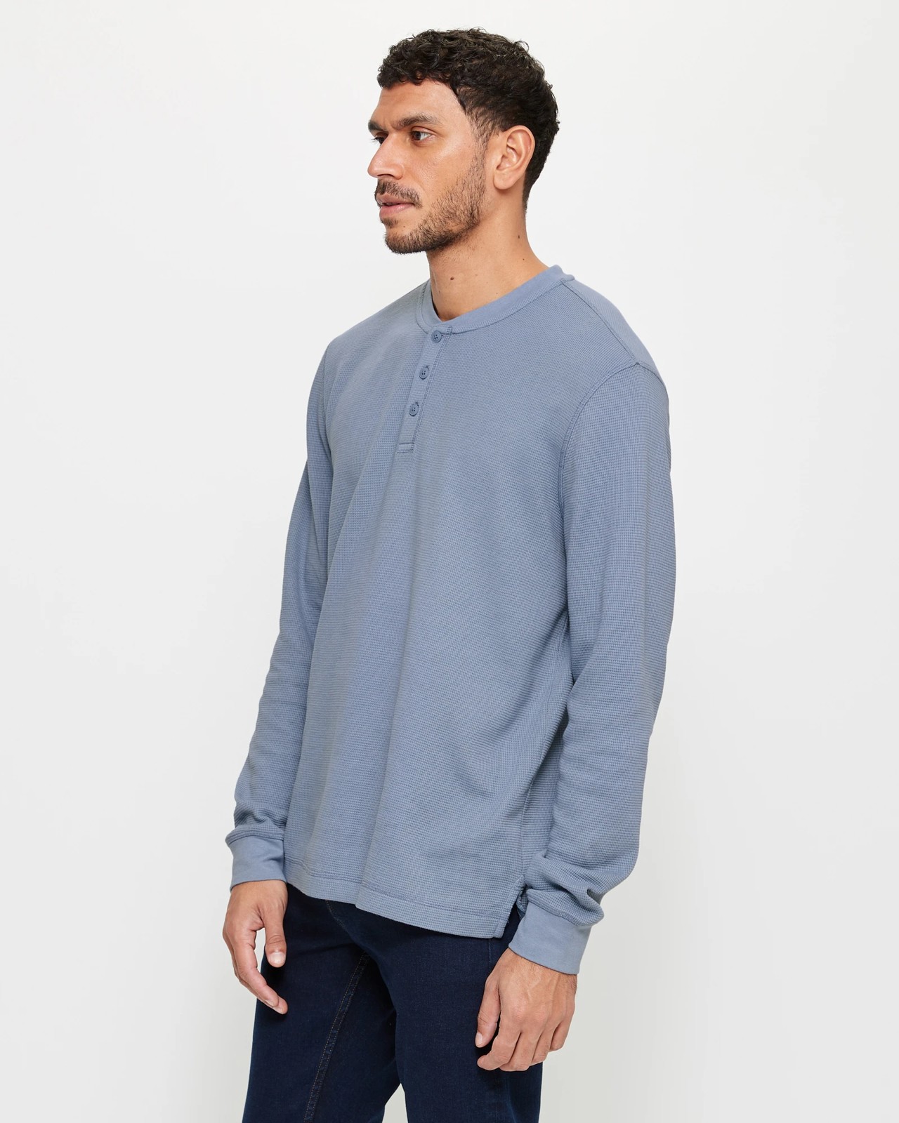 Waffle Henley Long Sleeve T-Shirt 3 of 4