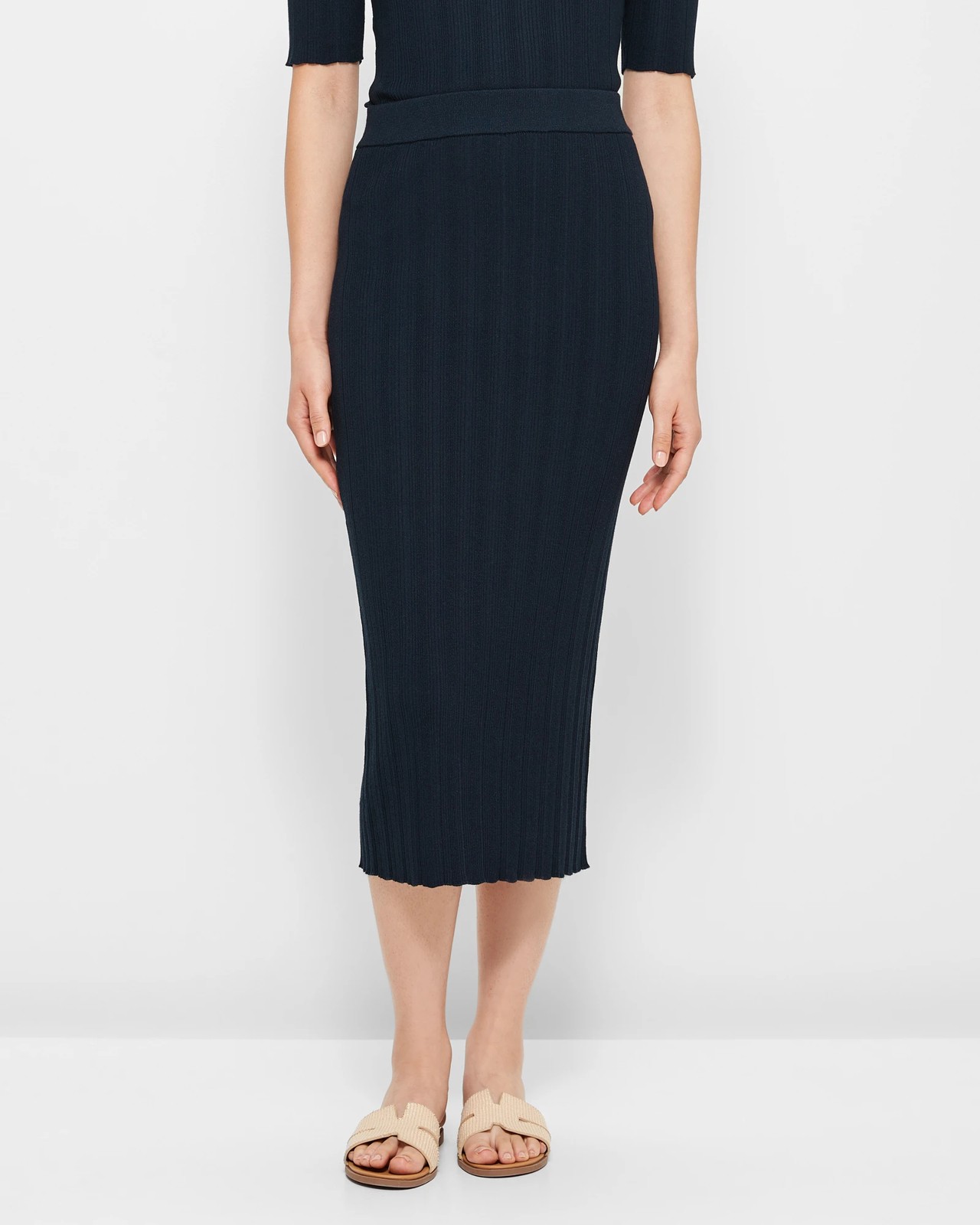 Variegated Tube Midi Skirt - Preview - Navy Blue | Target Australia