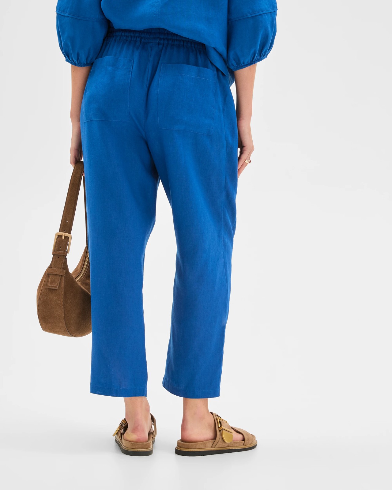 European Linen Tapered Pants - Deep Ocean 5 of 5