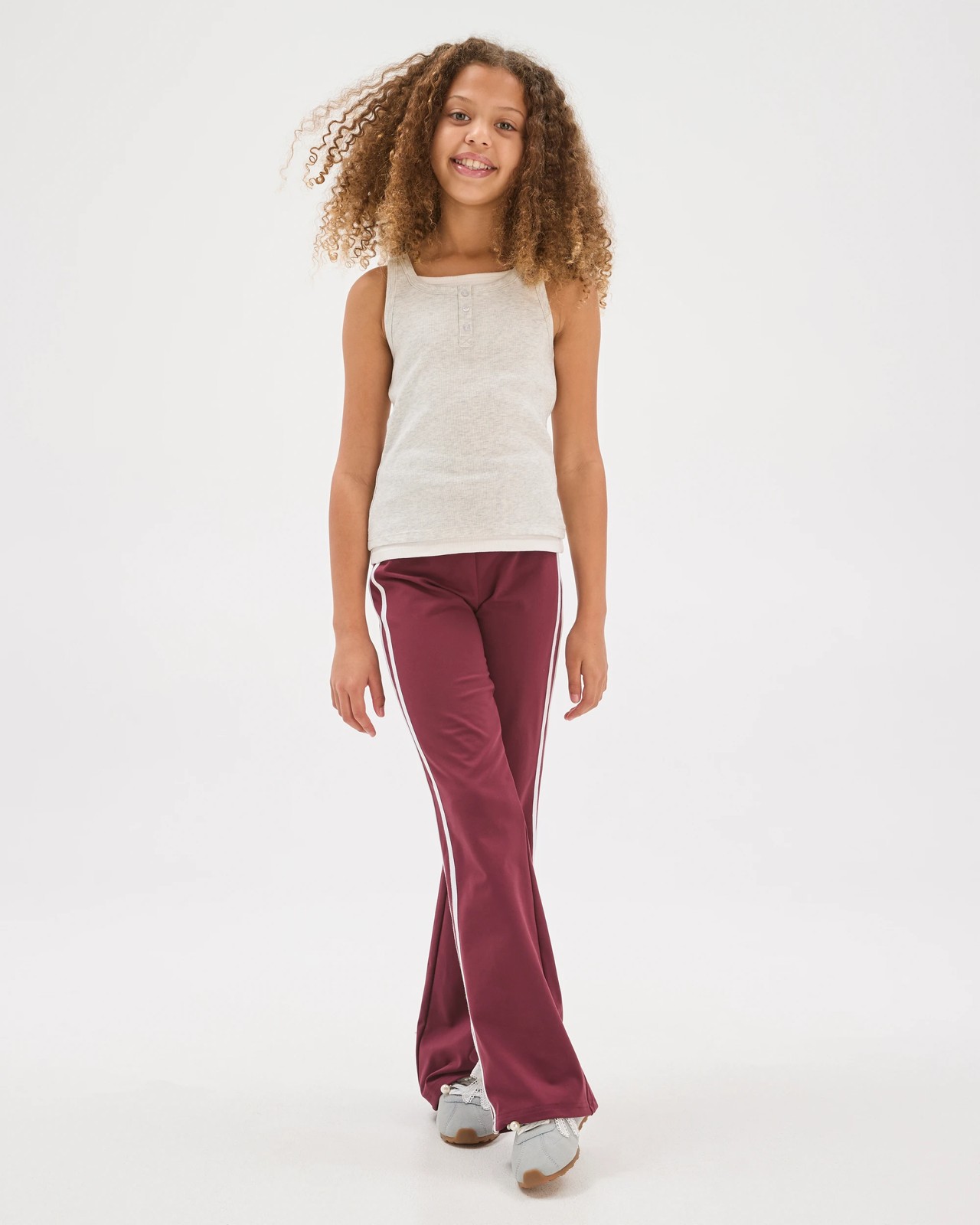 Active Fold Over Flare Pants - Burgundy 2 of 6
