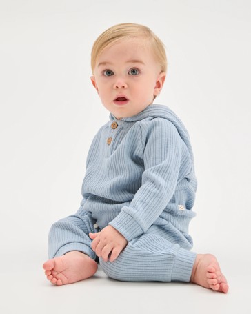 Baby Ribbed Hoodie and Pants Set