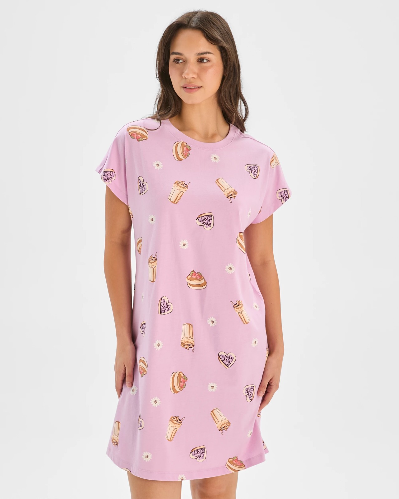 Australian Cotton T-Shirt Nightie - Coffee Purple 3 of 6
