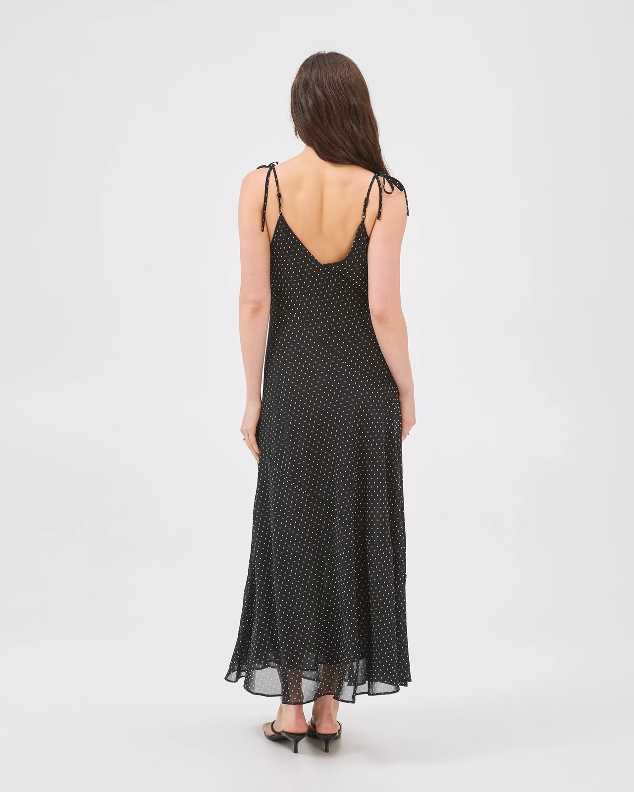 Lily Loves Bias Spliced Midi Dress - Black Spot 6 of 6