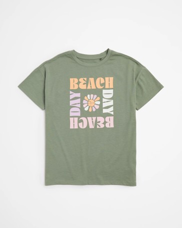 Organic Cotton Graphic Print Longline T-shirt