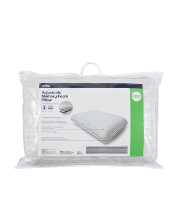 Anko Adjustable Memory Foam Pillow - Medium Profile - White