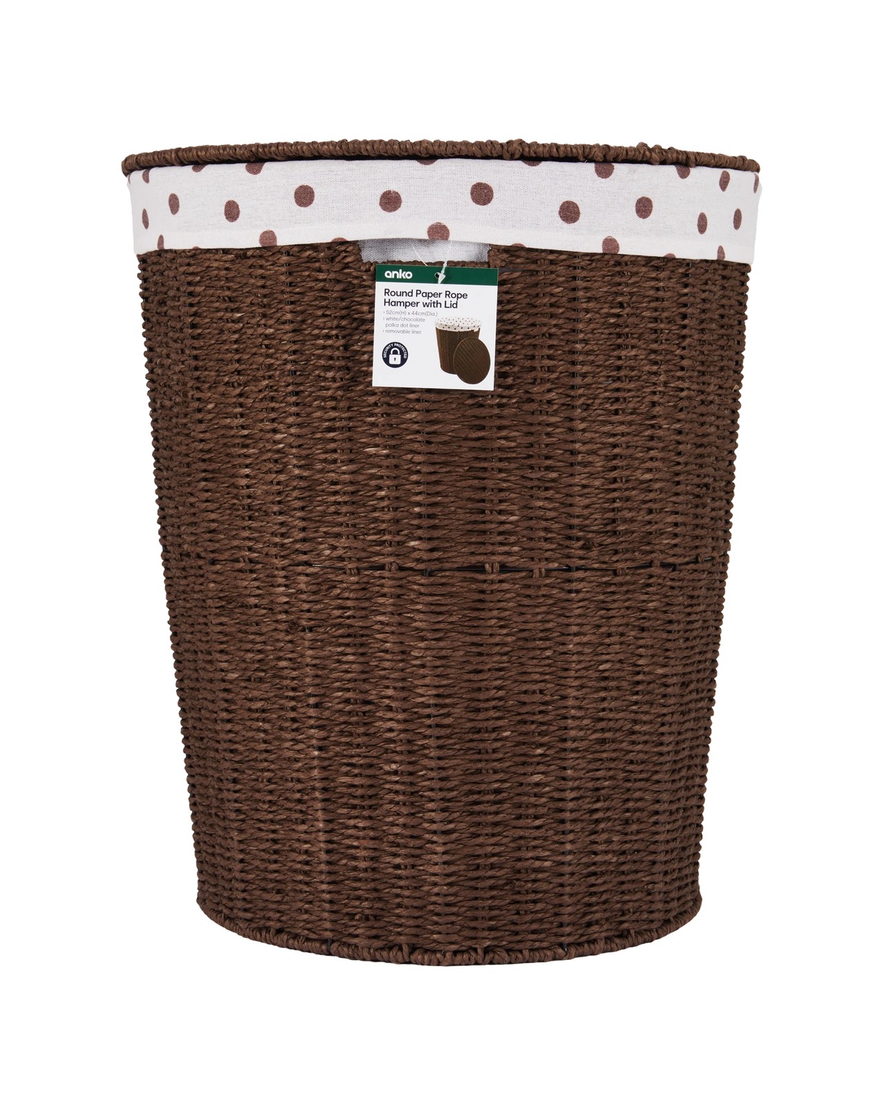 Anko Round Paper Rope Hamper with Lid 6 of 6