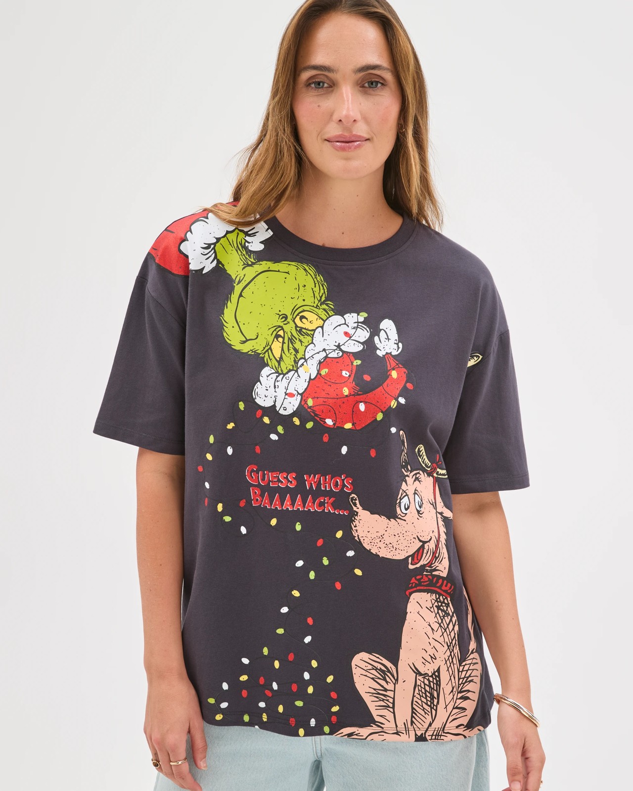 Licensed The Grinch Australian Cotton Oversized Christmas T-Shirt 4 of 6