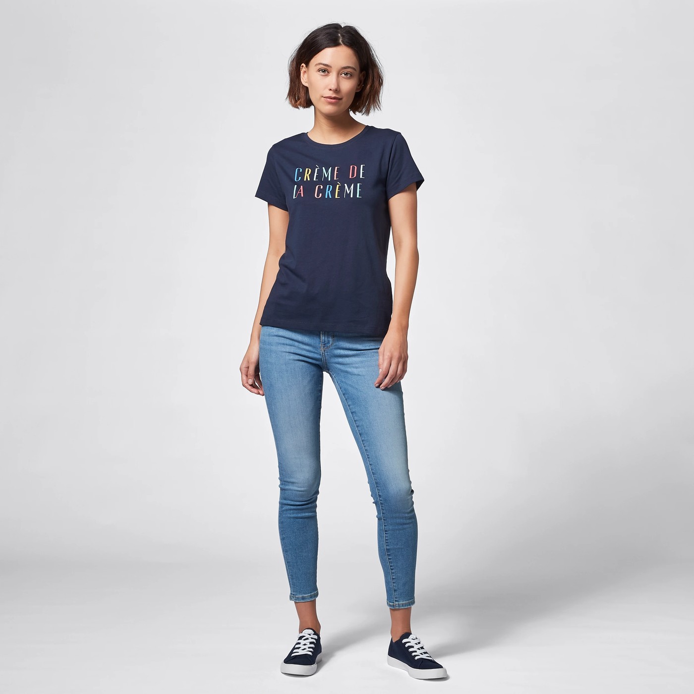 Organic Cotton Printed T-Shirt - Navy Blue Creme  6 of 6