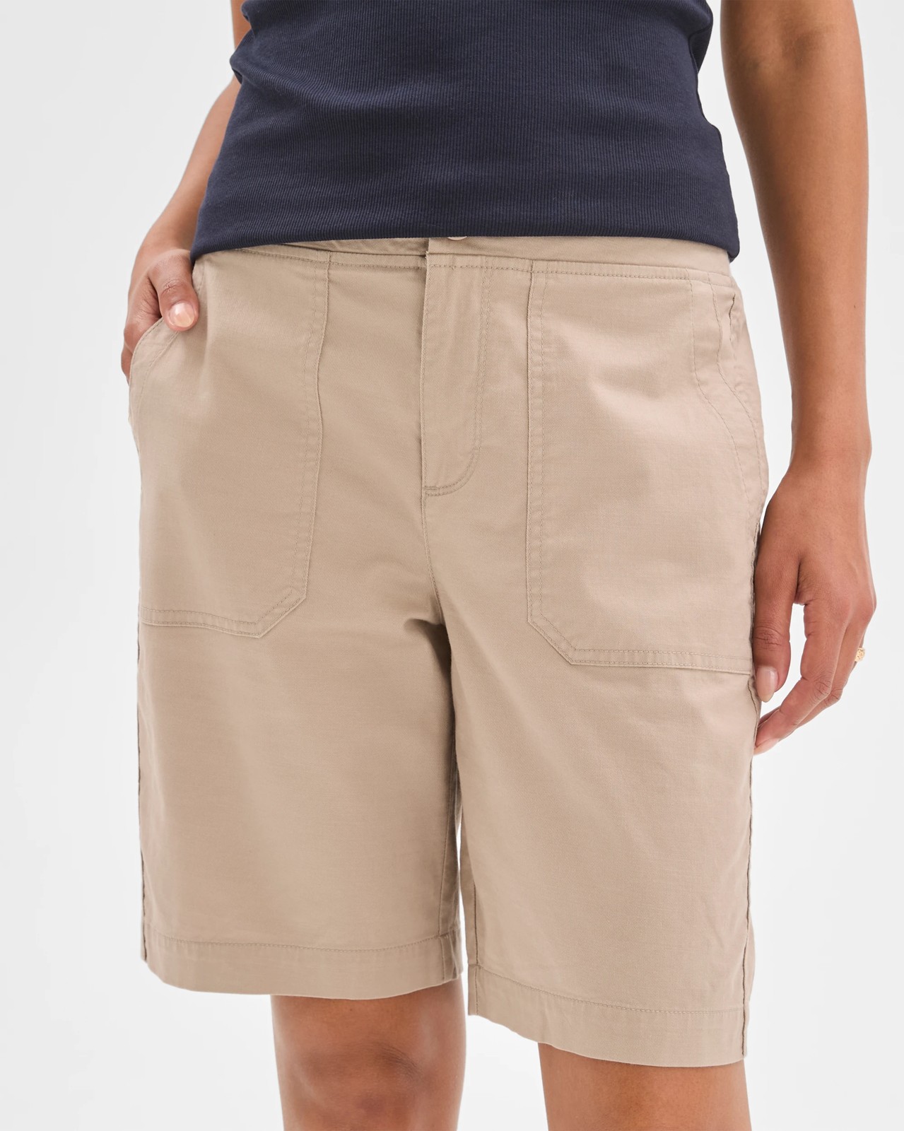 Rib Waist Shorts - Parchment 3 of 6