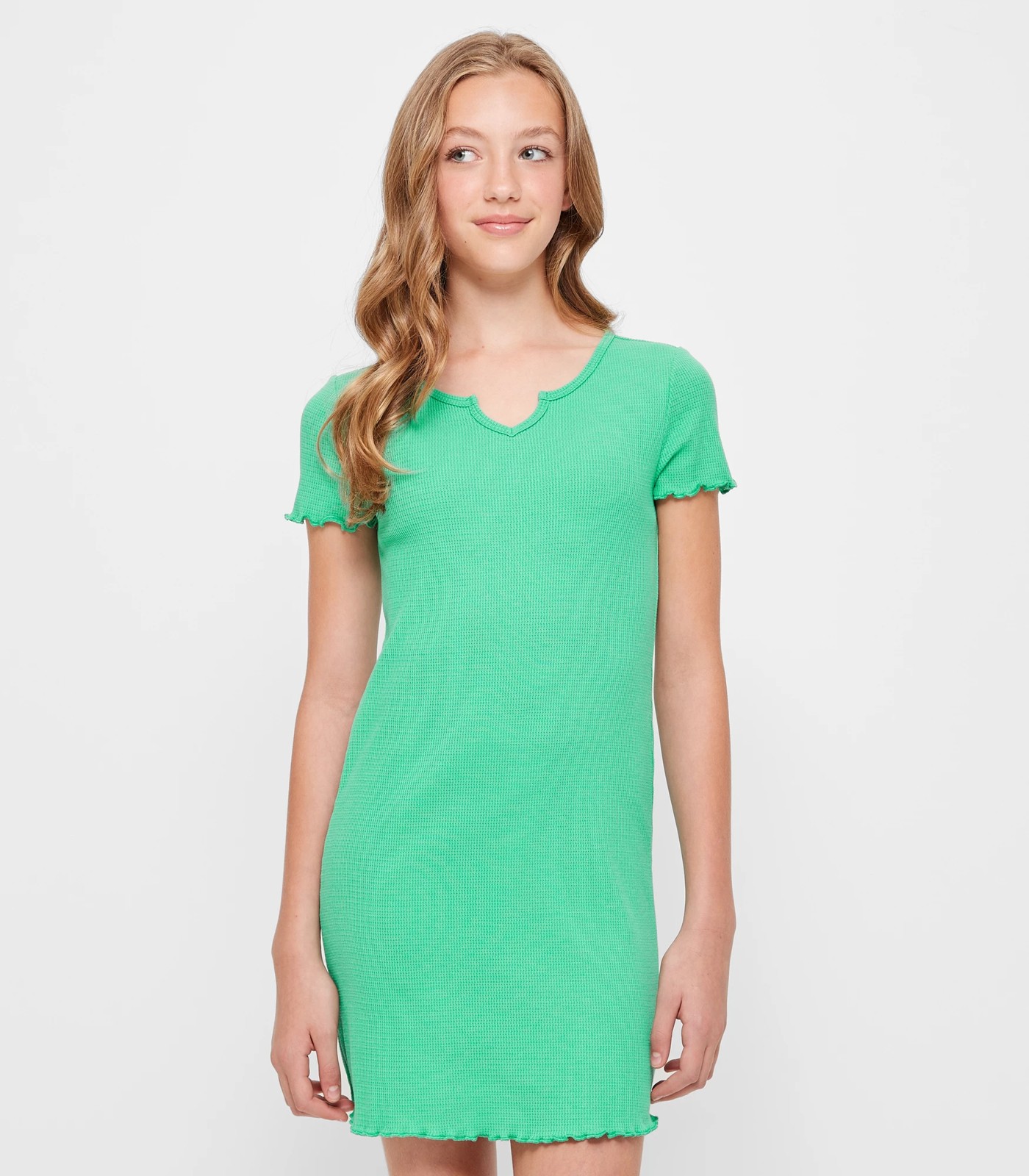 V Knit Waffle Dress - Green | Target Australia