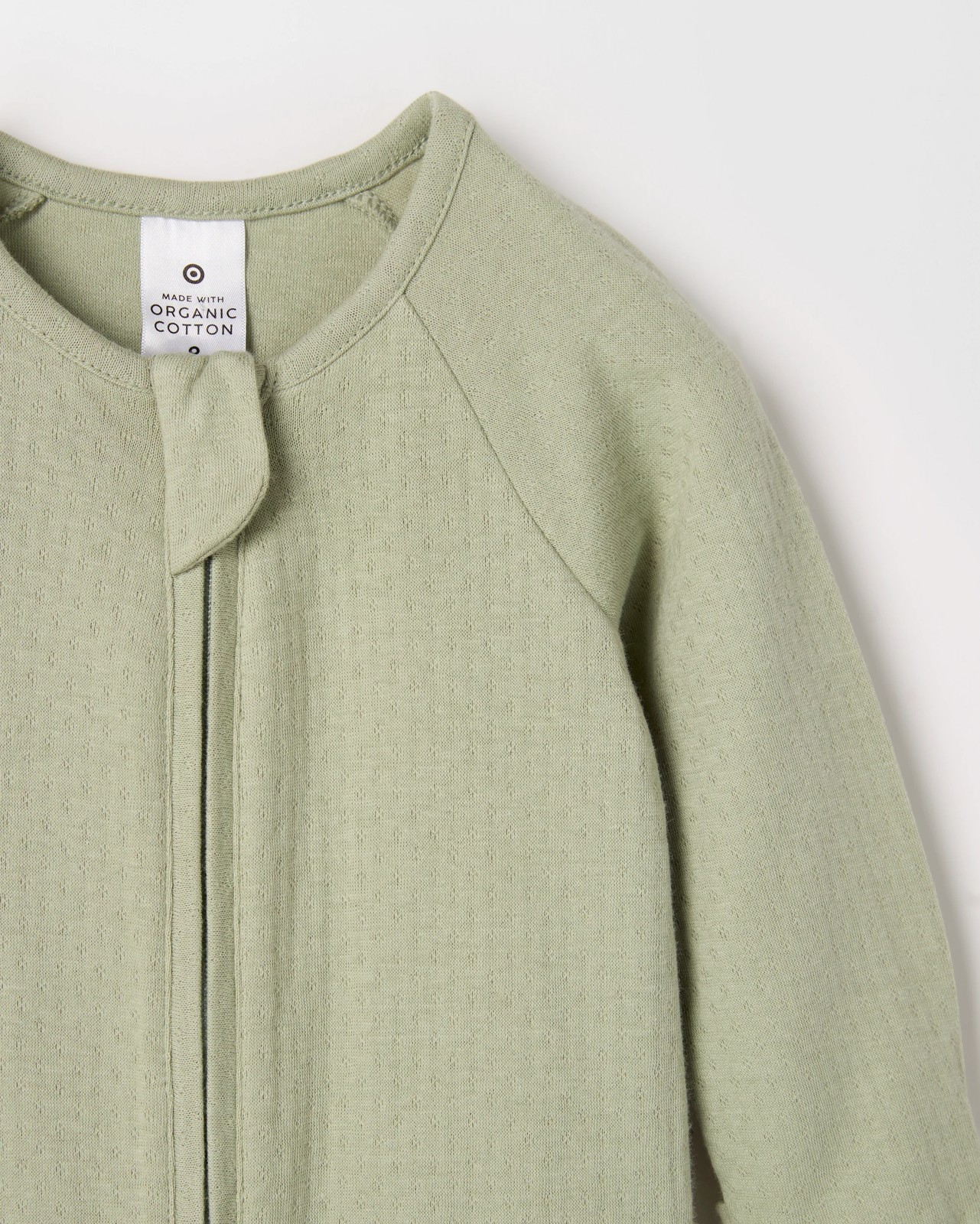 Baby Organic Cotton Pointelle Zip Coverall - Desert Sage 5 of 5