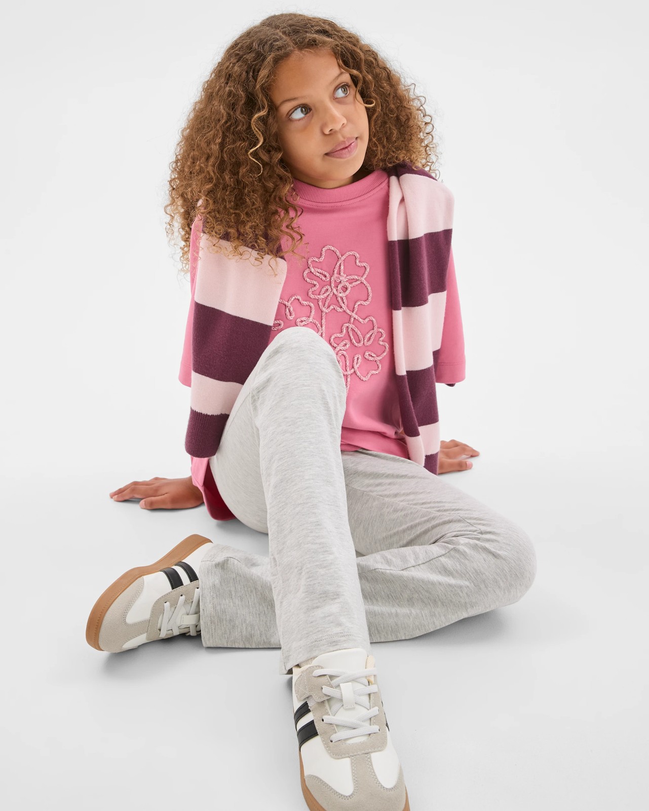 Australian Cotton French Terry T-Shirt - Flower / Pink 2 of 6