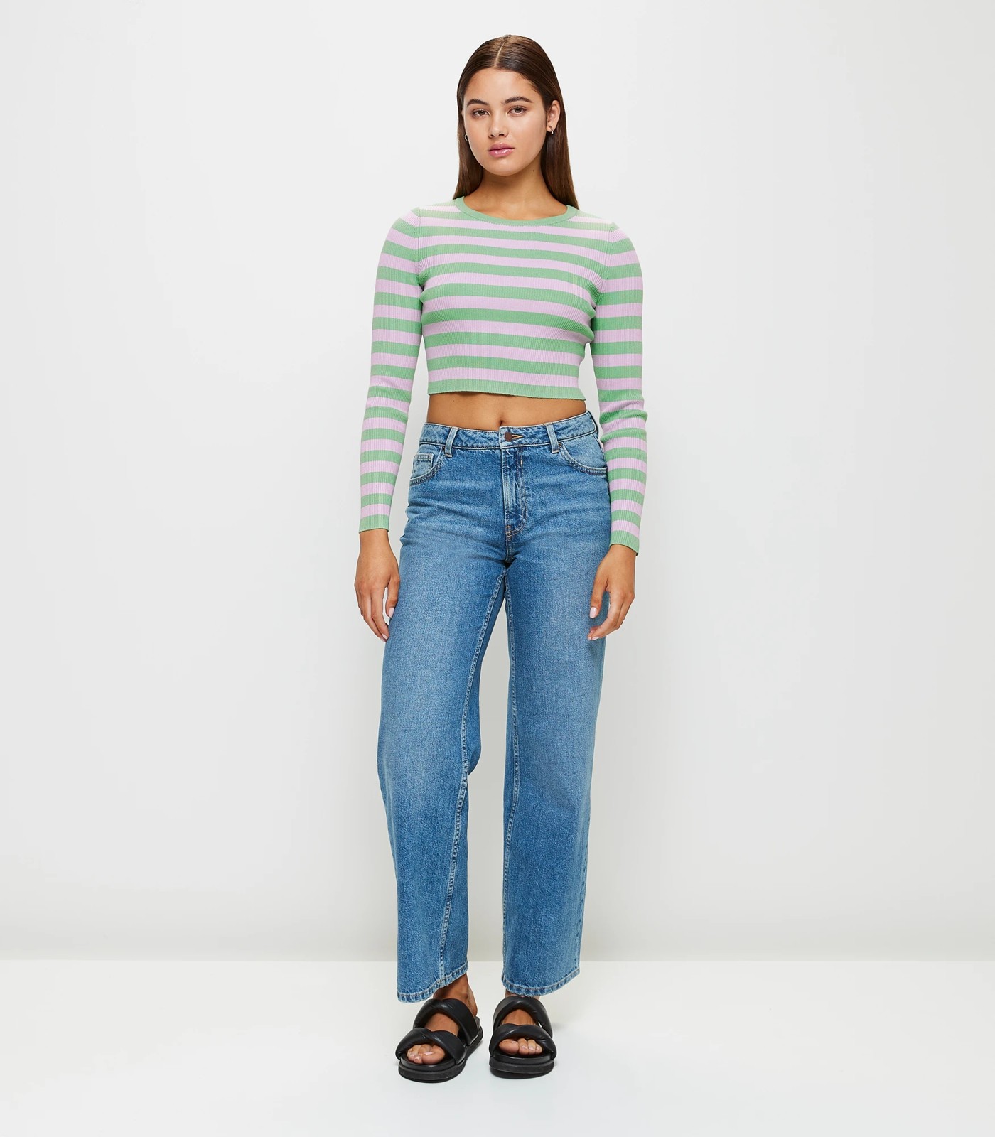 Lily Loves Long Sleeve Crew Neck Crop Top 2 of 5