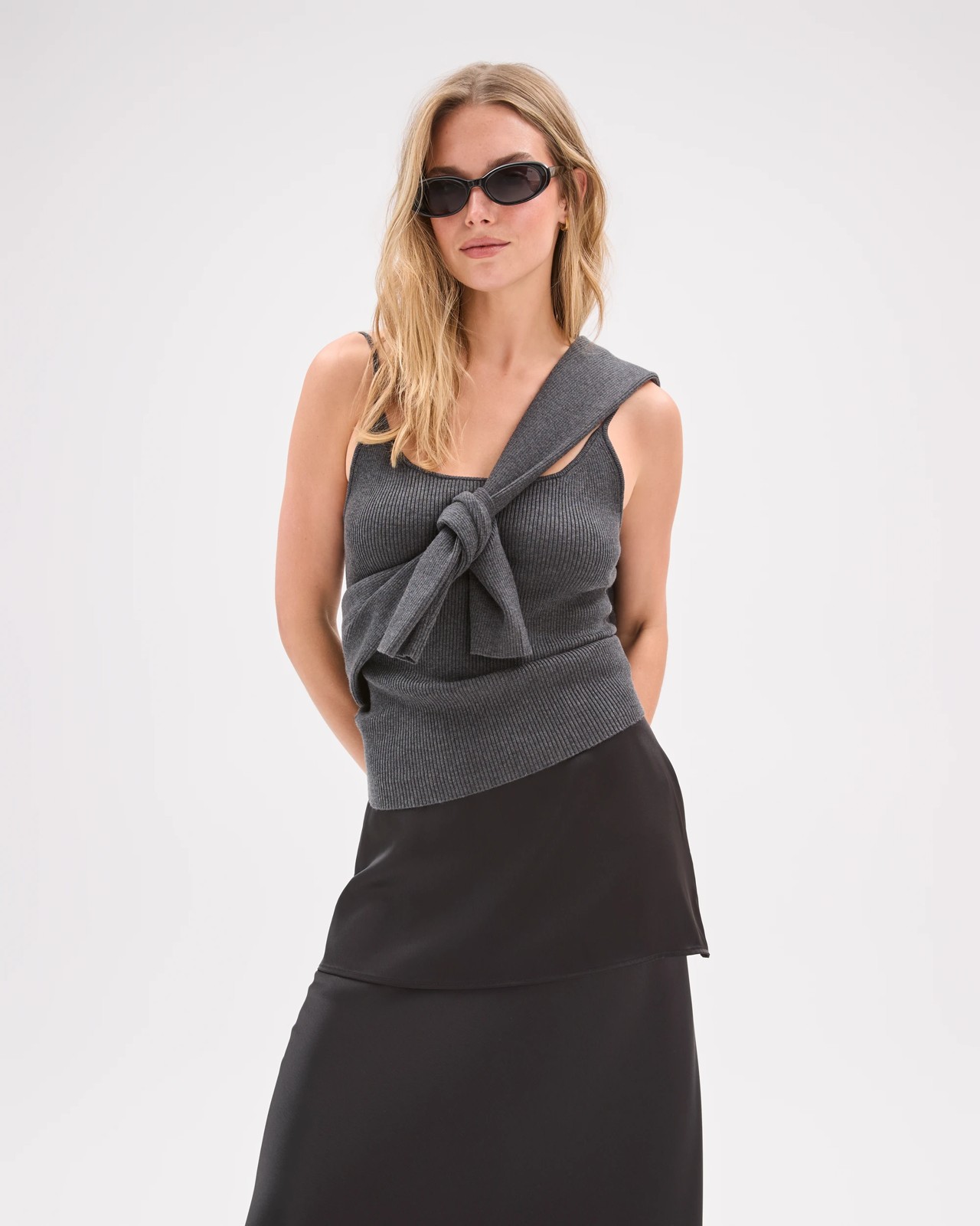 Lily Loves Knitted Cami - Steel Ash Marle 4 of 5