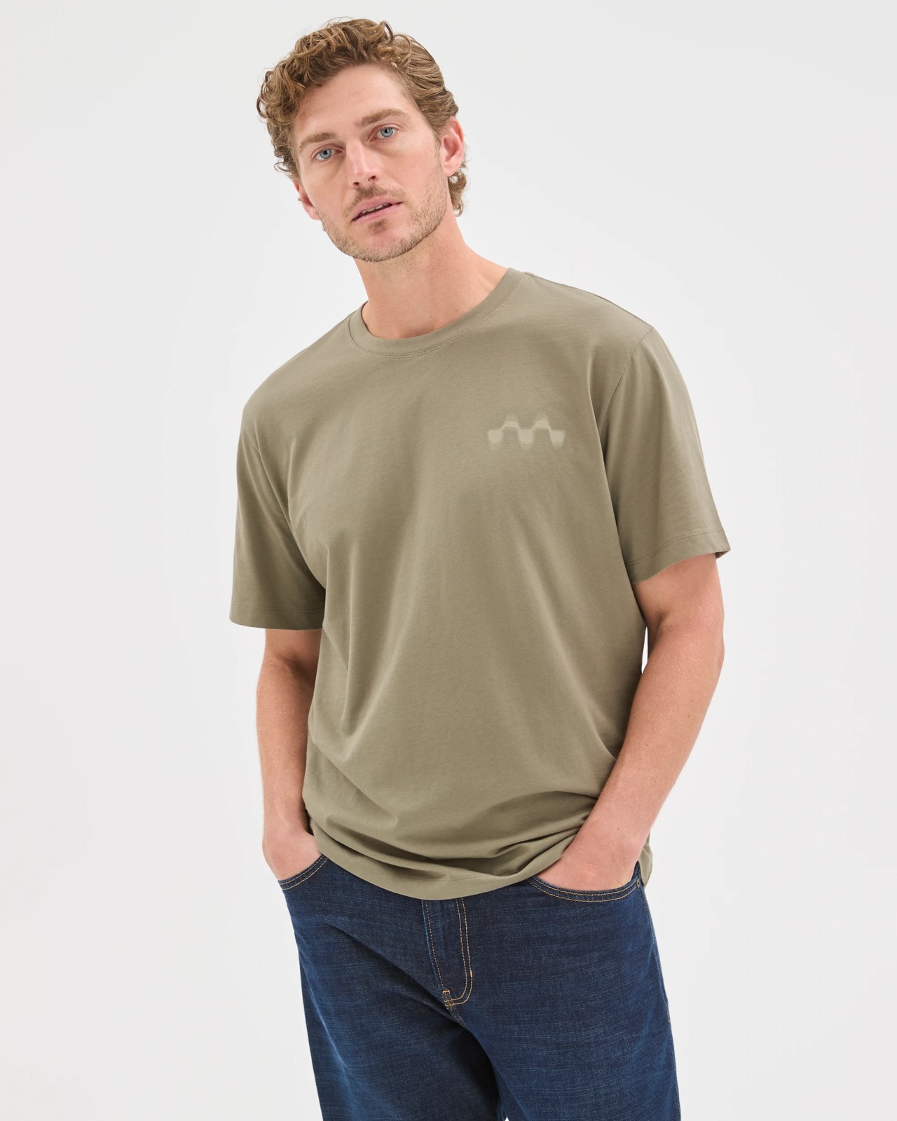 Australian Cotton Print T-Shirt - Khaki 4 of 6