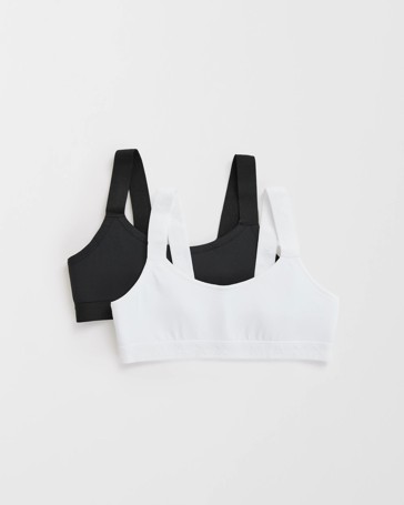 Maxx Big Girls 2 Pack Micro Performance Active Crop Tops