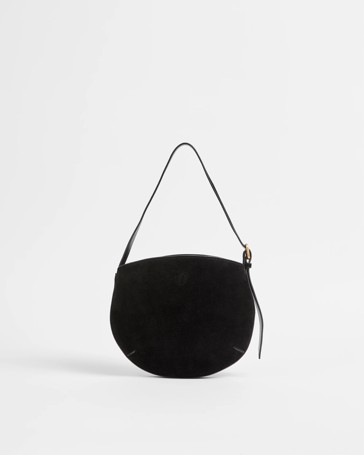 Premium Suede Leather Crescent Shoulder Bag