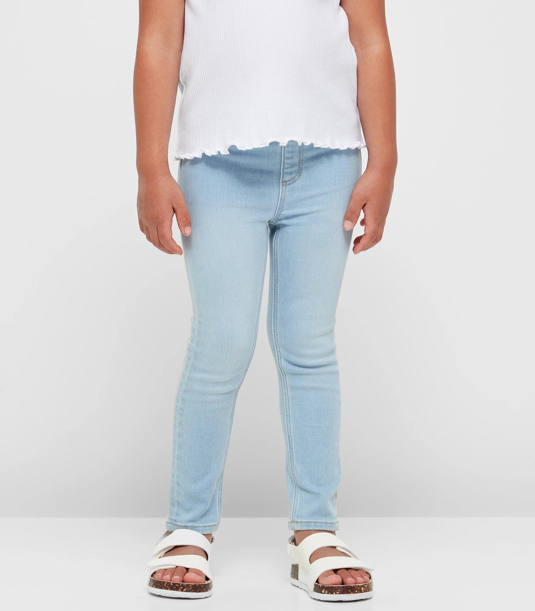 Girls Pale Blue Denim Jeggings