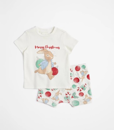 Baby Peter Rabbit Christmas Cotton Pyjama Set