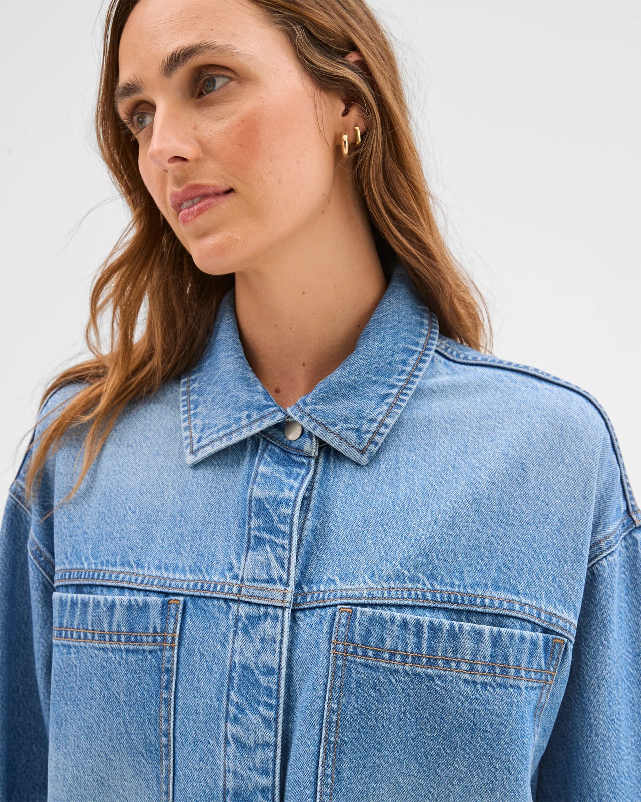 Patch Pocket Denim Shacket 5 of 6