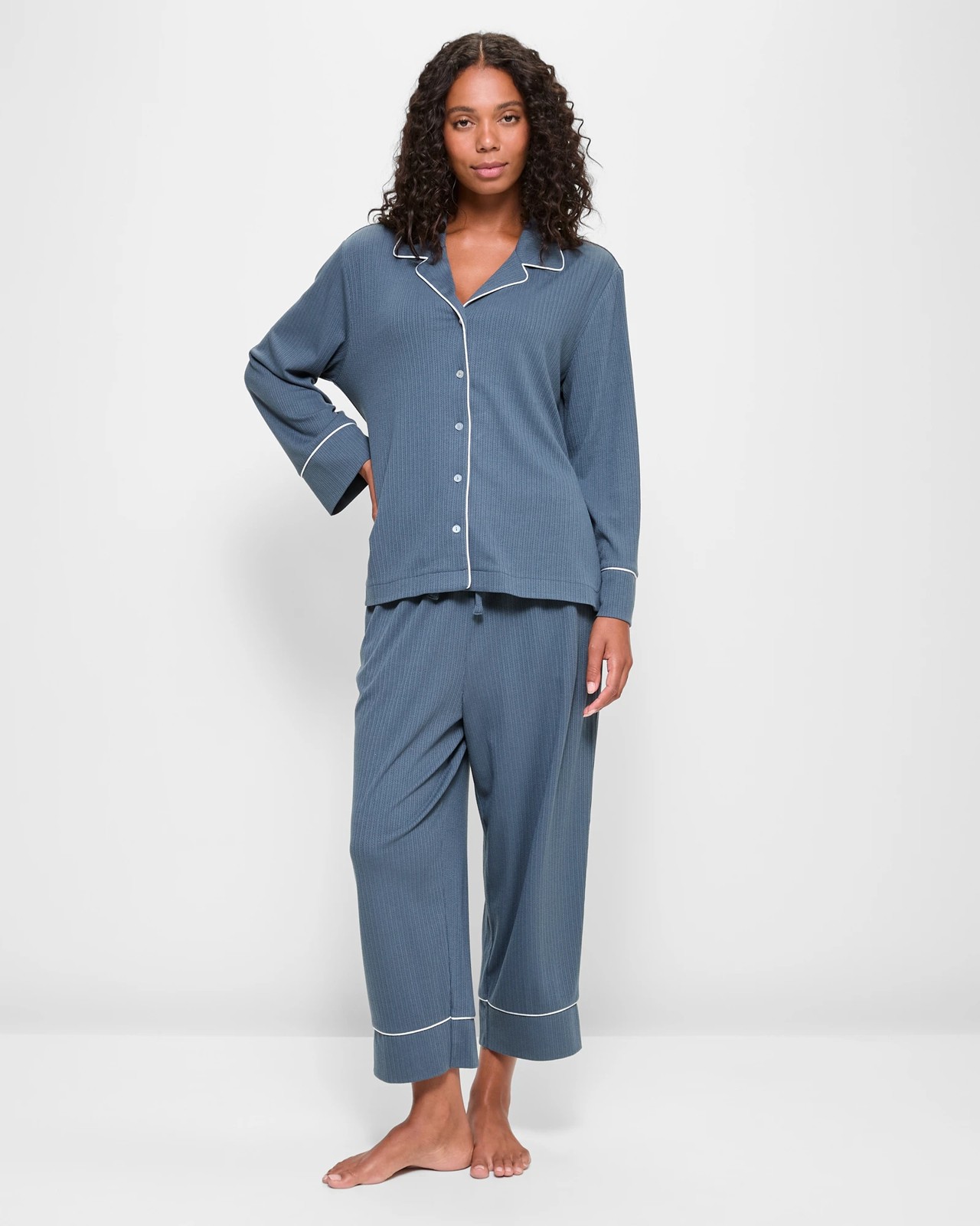 Pointelle Rib Pyjama Sleep Top 2 of 5