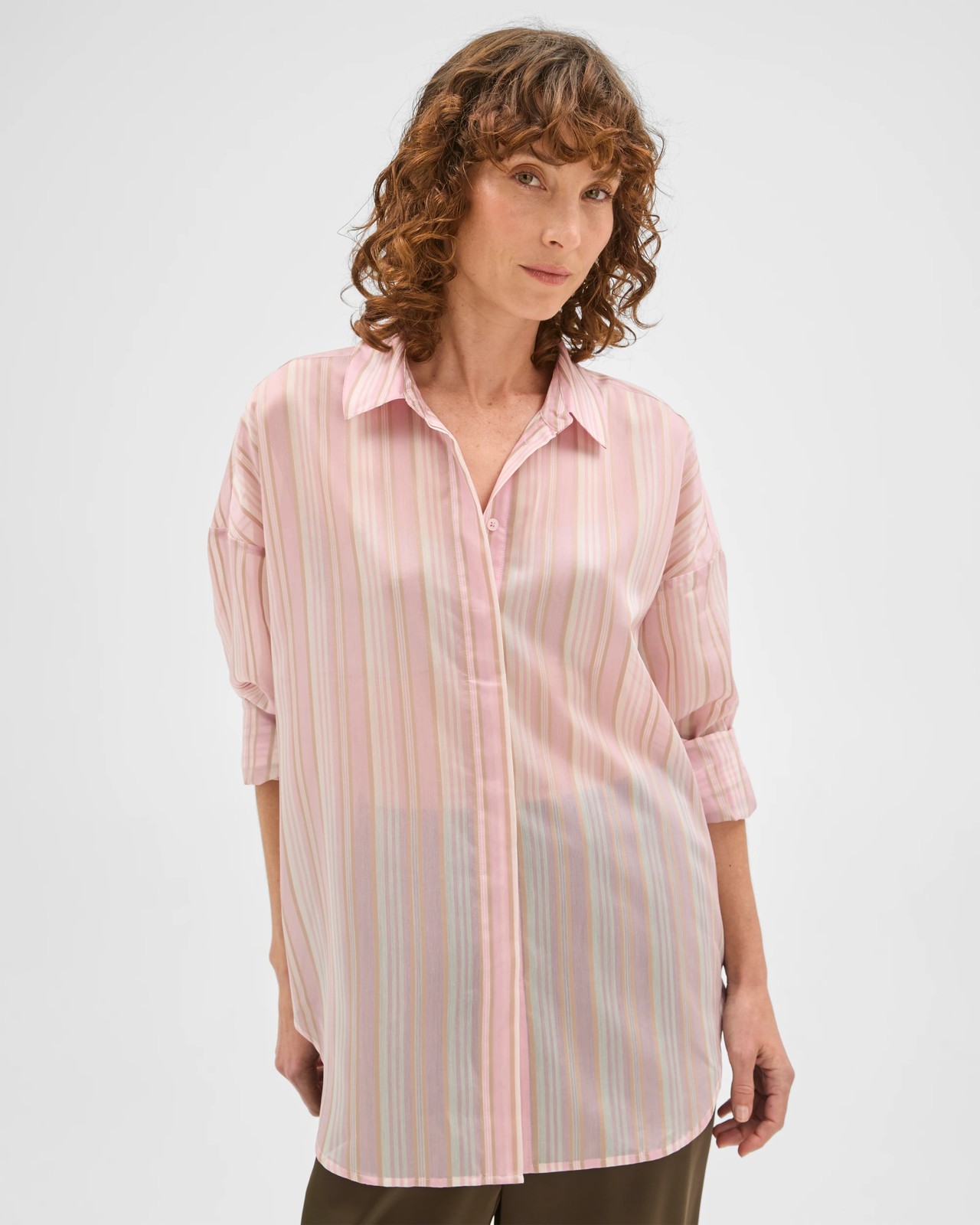 Preview Woven Striped Shirt - Ice Berry Stripe 5 of 5