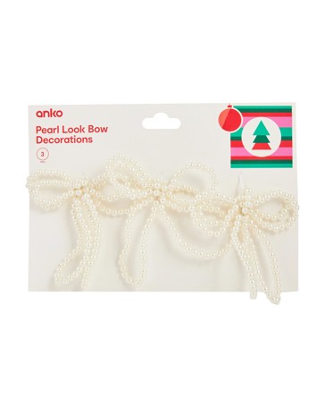 Anko 3 Pack Faux Pearl Look Bow Decorations