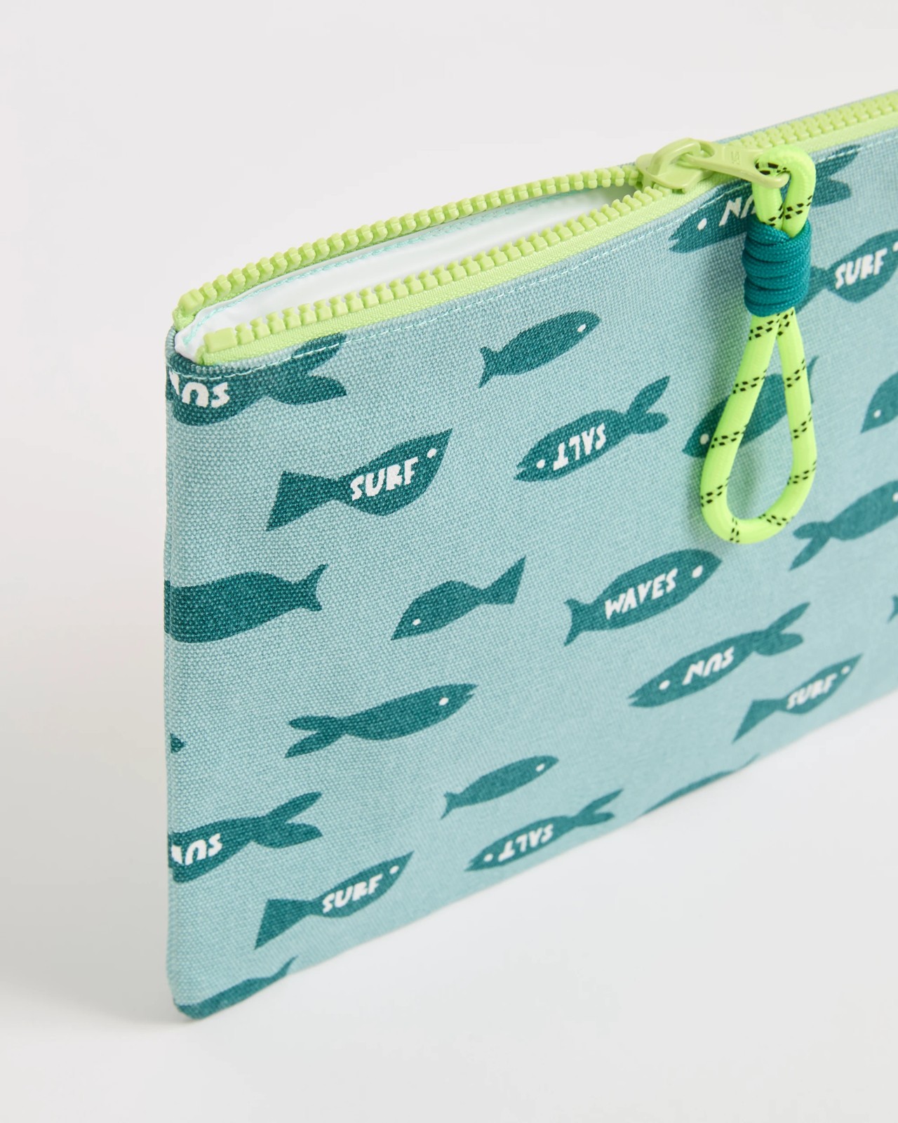 Printed Canvas Swim Bag - Green Fishes 2 of 2