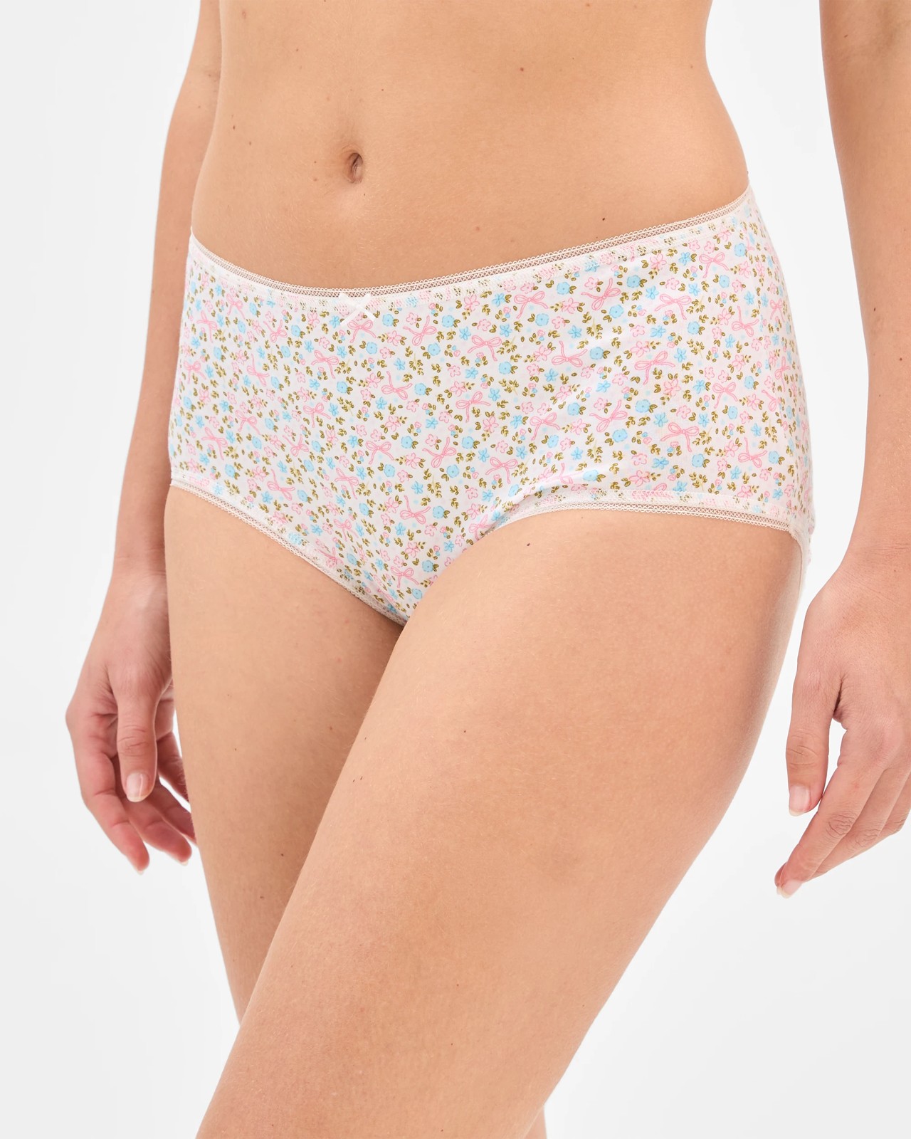 Australian Cotton 5 Pack Midi Briefs - Floral And Bows 3 of 5