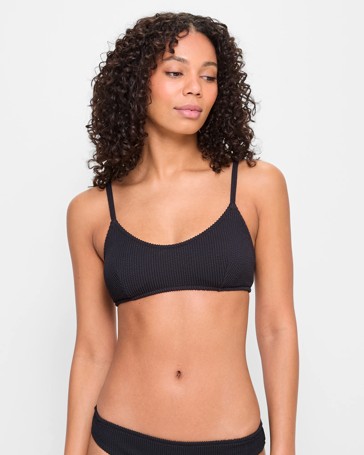 Crinkle Crop Bikini Swim Top