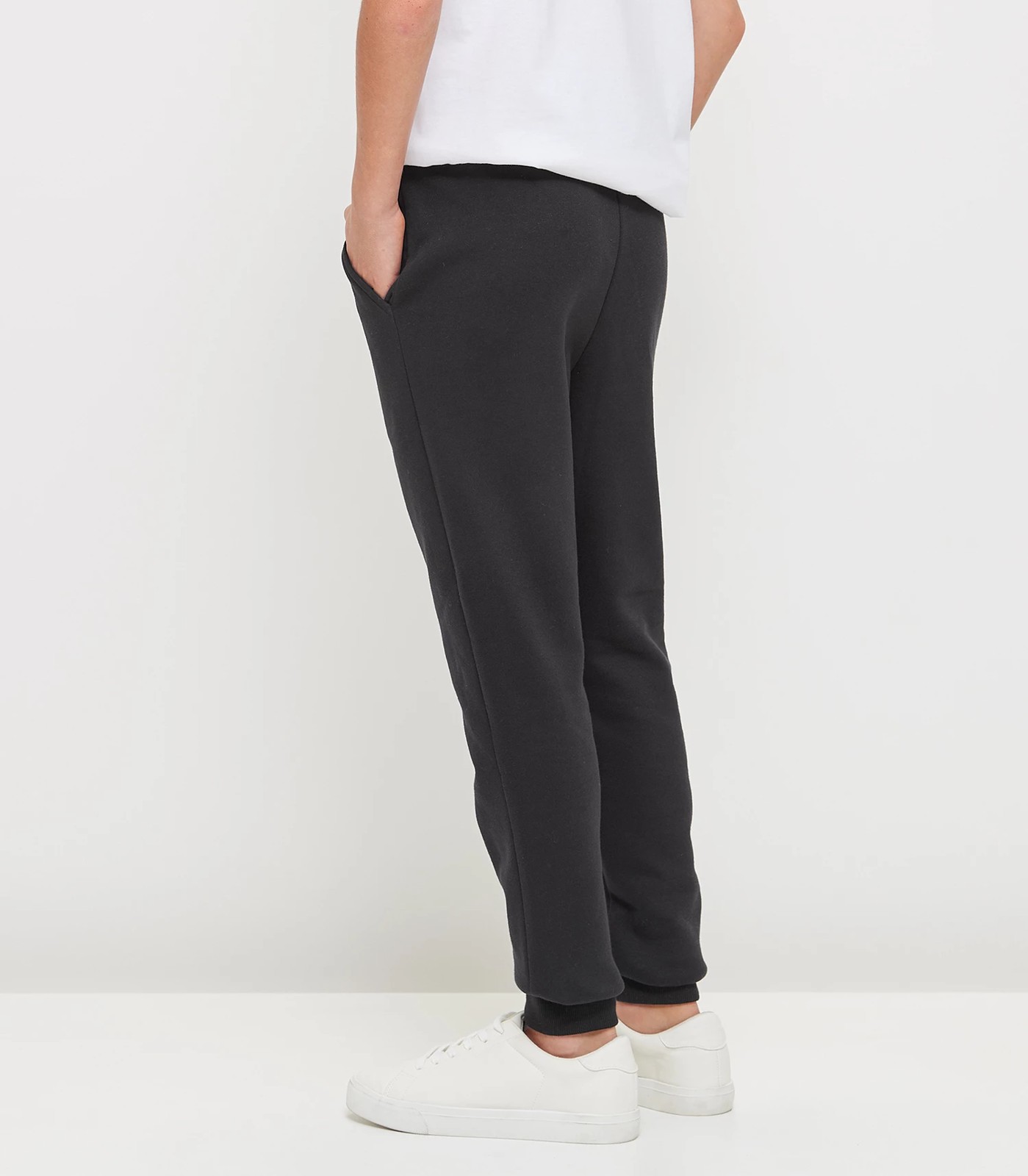 Slim Fit Basic Fleece Trackpants - Black | Target Australia